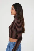 Women's Striped Turtleneck Sweater