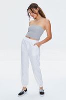 Women's Linen-Blend Pocket Joggers in White Large