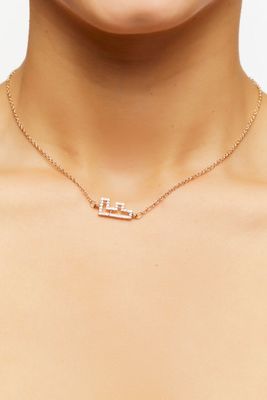 Women's Rhinestone Initial Pendant Necklace