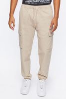 Men Drawstring Cargo Joggers in Taupe, XXL