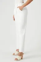 Women's Slim-Fit High-Rise Trouser Pants in White Large