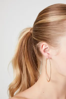 Women's Etched Hoop Earrings in Gold