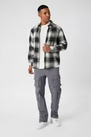 Men Plaid Curved-Hem Shirt