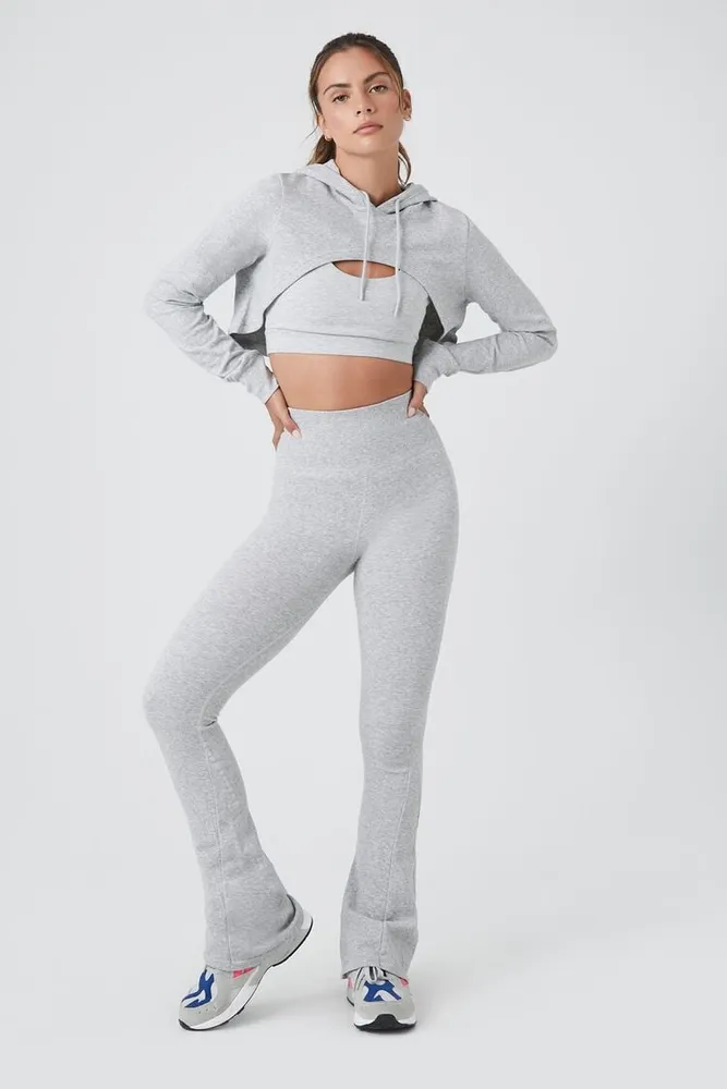 Women's Active Seamless Flare Leggings in Heather Grey Large