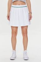 Women's Pleated Mini Skirt in White/Green Small