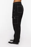 Women's Cotton Cargo Pants in Black Small