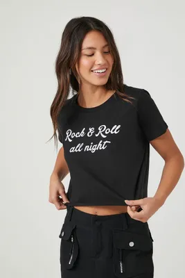 Women's Prince Peter Rock & Roll All Night Graphic T-Shirt Black