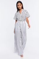 Women's Striped Palazzo Pants in Navy/White Small