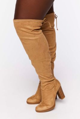Women's Faux Suede Over-the-Knee Boots (Wide) in Tan, 6