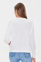 Women's Crew Drop-Sleeve Crop Top in Cream Medium