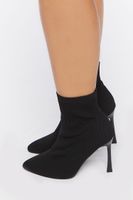 Women's Stiletto Sock Booties (Wide) in Black, 11