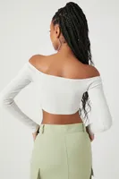 Women's Ribbed Off-the-Shoulder Crop Top