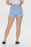 Women's Curvy Rolled Cuff Denim Shorts Denim,