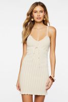 Women's Ribbed Cami Mini Sweater Dress in Natural Large