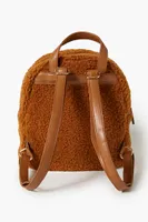 Women's Faux Shearling Backpack in Brown