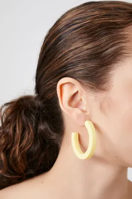 Women's Open-Ended Hoop Earrings in Yellow