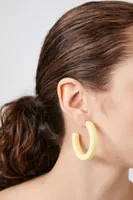 Women's Open-Ended Hoop Earrings in Yellow
