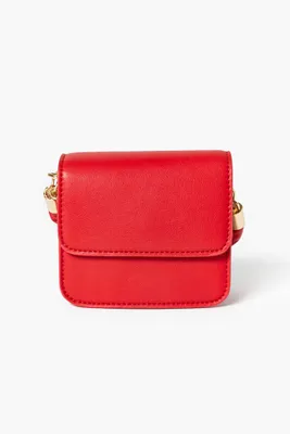 Women's Faux Leather Mini Crossbody Bag in Red