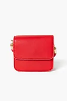 Women's Faux Leather Mini Crossbody Bag in Red