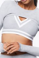 Women's Active Seamless Super Cropped Top in Heather Grey Medium