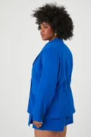 Women's Crinkled Double-Breasted Blazer in Sapphire, 3X