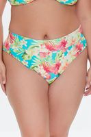 Women's Tropical Print Bikini Bottoms in Oasis, 4X