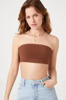 Women's Contour Cropped Tube Top in Chocolate, XL