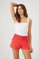 Women's Smocked Textured Shorts Cayenne