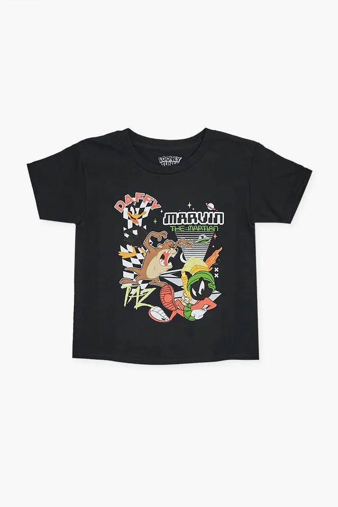 Kids Marvin Looney Tunes Graphic T-Shirt (Girls + Boys) in Black, 9/10