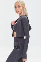 Women's Active Zip-Up Cropped Hoodie in Black Small