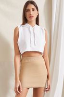 Women's Sweater-Knit Mini Skirt in Cappuccino Large