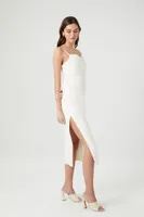 Women's Satin Cami Midi Dress in Vanilla Large