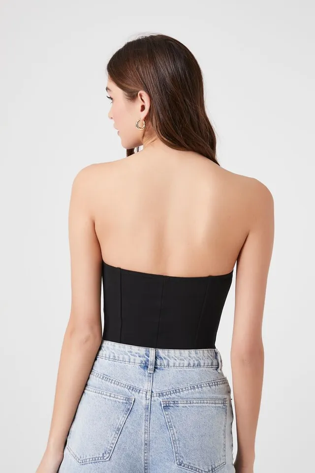 Ladakh Strapless Bustier Bodysuit in Black