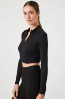 Women's Active Seamless Bustier Jacket in Black Medium