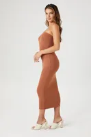 Women's Tube Bodycon Midi Dress in Chestnut, XL