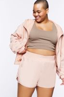 Women's High-Rise Windbreaker Shorts in Blush, 0X