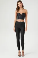 Women's Plunging Sweetheart Tube Crop Top in Black, XS