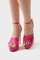 Women's Open-Toe Platform Stiletto Heels Pink,