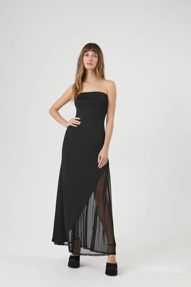 forever 21 strapless black dress Strapless Bubble-Hem Mini Dress main image 0