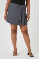 Women's Pleated A-Line Mini Skirt Grey,