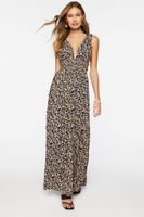 Women's Floral Print Maxi Dress in Black Small