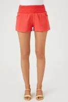 Women's Smocked Textured Shorts Cayenne