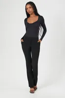 Women's Bustier Long-Sleeve Bodysuit in Black Large