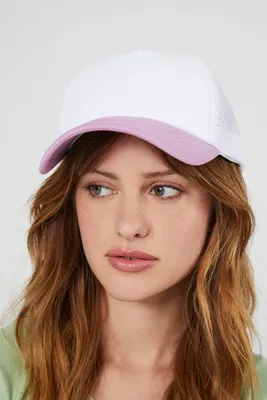 Netted Baseball Cap in Pink/White