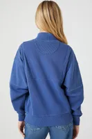 Women's Half-Zip Fleece Pullover in Blue Medium