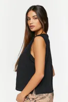 Women's V-Neck Sleeveless Top in Black Small