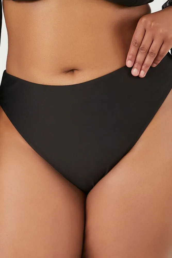 Women's Cheeky Bikini Bottoms in Black, 4X