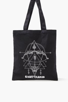 Zodiac Graphic Tote Bag in Sagittarius/Black