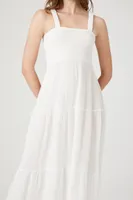 Women's Caged Midi Tank Dress White