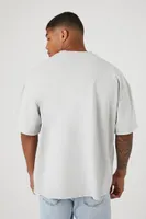 Men Mineral Wash Cotton Crew T-Shirt in Light Grey Small